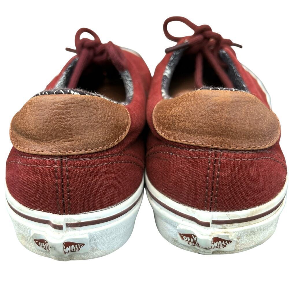 VANS men’s ERA 59 maroon red brown leather lace up Streetwear nautical sz 11 - Picture 4 of 10